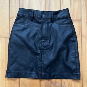 Terranova Black Faux Leather Mini Skirt XXS